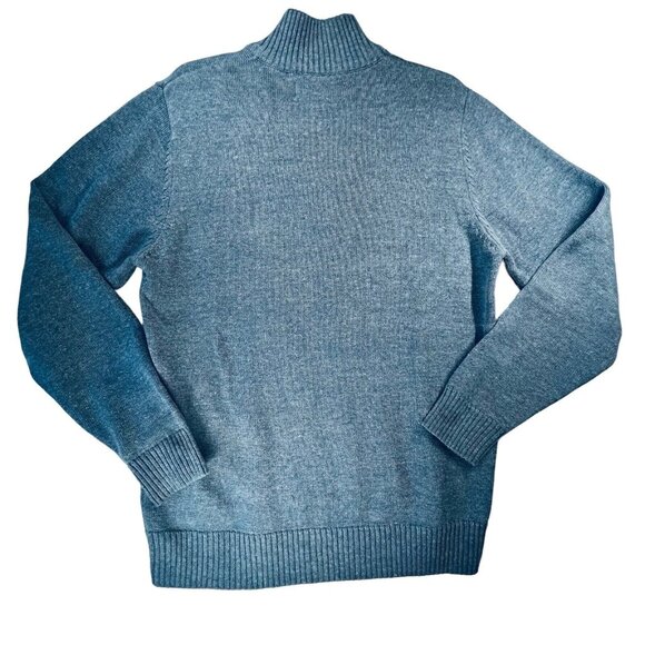 US Polo Assn Mens Pullover Sweater Blue Stripe 1/4 Zip Med Horse Logo L/S - Picture 5 of 13